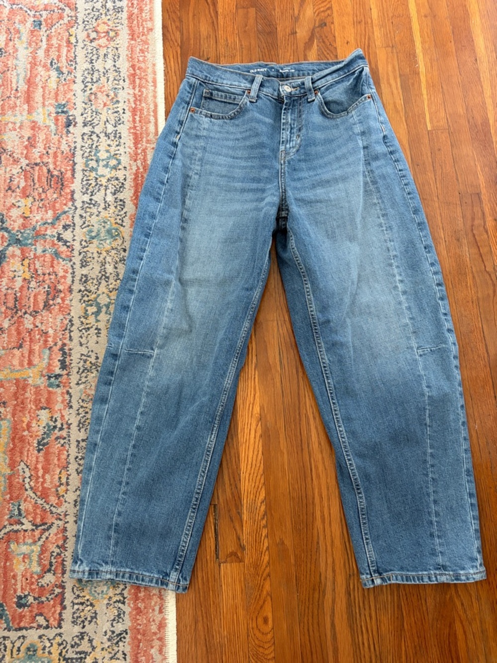 Old Navy Light Blue High-Rise Barrel Leg Jeans